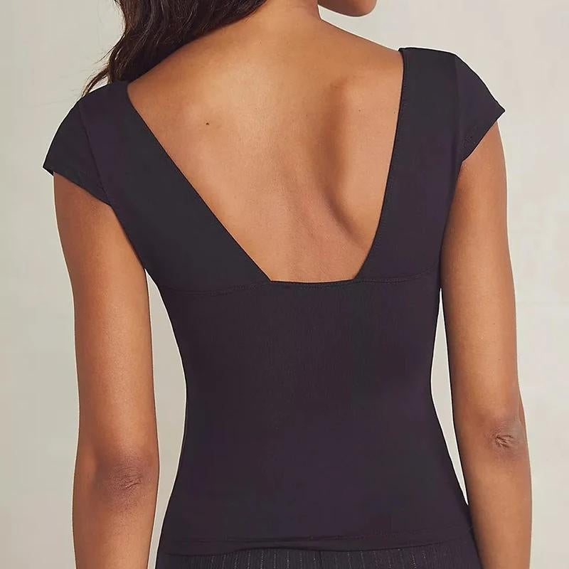 Style Core Aesthetics, New Style Trends - Plunge Neck Bodycon Top Style Core Aesthetics, New Style Trends - Plunge Neck Bodycon Top