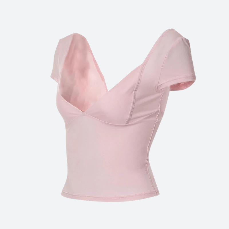 Style Core Aesthetics, New Style Trends - Plunge Neck Bodycon Top Style Core Aesthetics, New Style Trends - Plunge Neck Bodycon Top