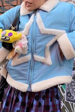 Style Core Aesthetics, New Style Trends - Plush Star Trim Design Jacket