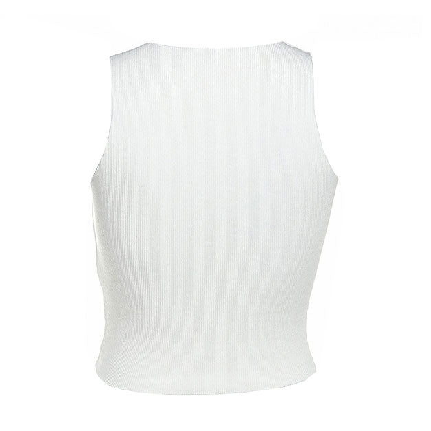 Style Core Aesthetics, New Style Trends - Portrait Mode Button Ribbed Top Style Core Aesthetics, New Style Trends - Portrait Mode Button Ribbed Top