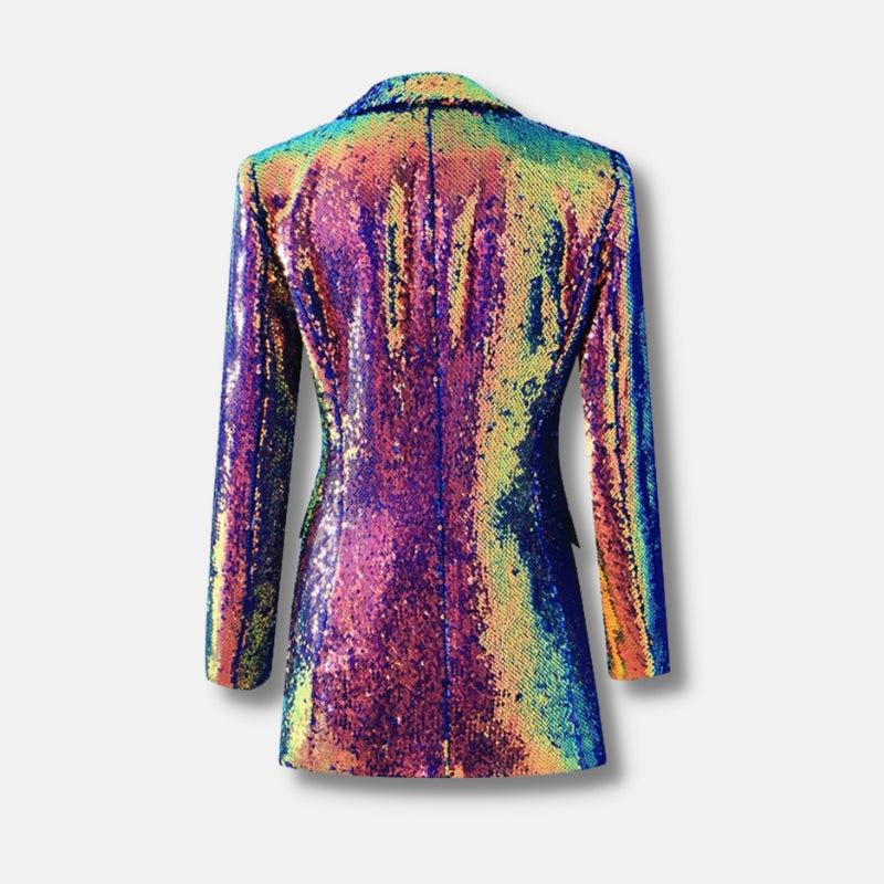 Style Core Aesthetics, New Style Trends - Premium Sequin Long Blazer Style Core Aesthetics, New Style Trends - Premium Sequin Long Blazer
