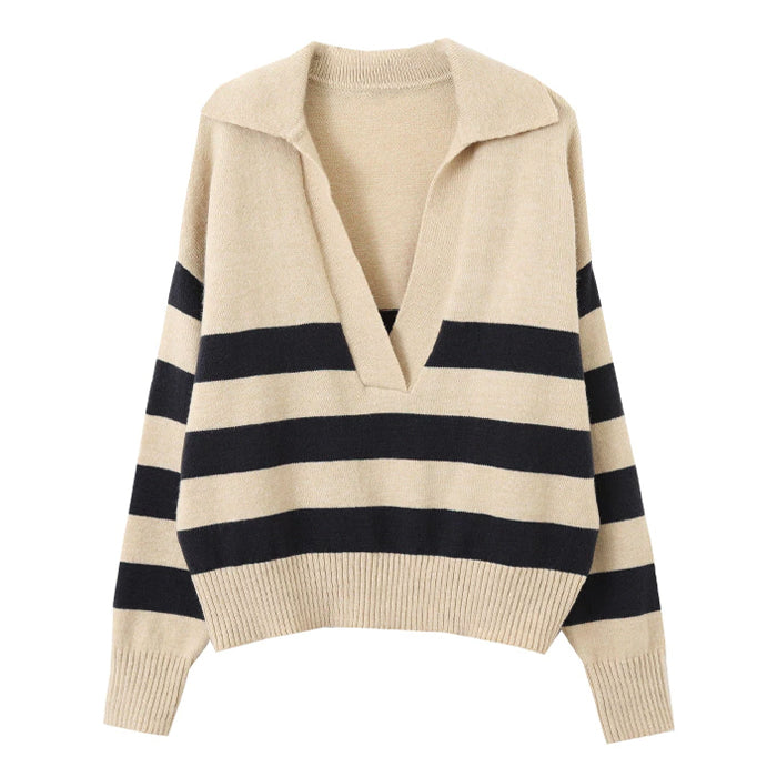 Style Core Aesthetics, New Style Trends - Preppy Collar Striped Pullover Style Core Aesthetics, New Style Trends - Preppy Collar Striped Pullover