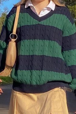 Style Core Aesthetics, New Style Trends - Preppy Girl Striped Jumper