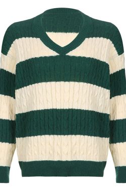 Style Core Aesthetics, New Style Trends - Preppy Girl Striped Jumper