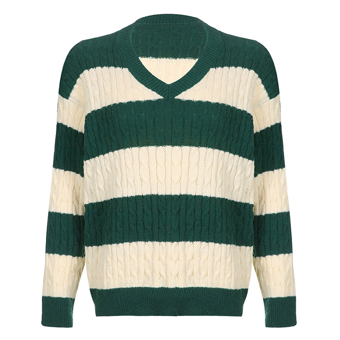 Style Core Aesthetics, New Style Trends - Preppy Girl Striped Jumper Style Core Aesthetics, New Style Trends - Preppy Girl Striped Jumper