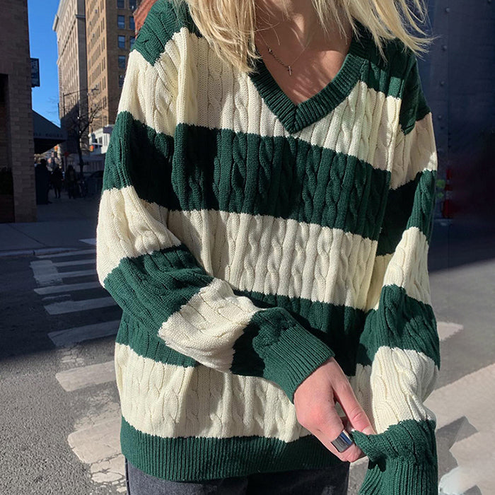 Style Core Aesthetics, New Style Trends - Preppy Girl Striped Jumper Style Core Aesthetics, New Style Trends - Preppy Girl Striped Jumper