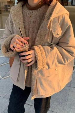 Style Core Aesthetics, New Style Trends - Preppy Reversible Lambswool Hooded Jacket