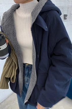 Style Core Aesthetics, New Style Trends - Preppy Reversible Lambswool Hooded Jacket