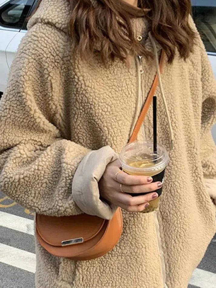 Style Core Aesthetics, New Style Trends - Preppy Reversible Lambswool Hooded Jacket Style Core Aesthetics, New Style Trends - Preppy Reversible Lambswool Hooded Jacket