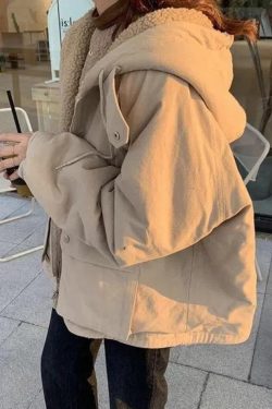 Style Core Aesthetics, New Style Trends - Preppy Reversible Lambswool Hooded Jacket