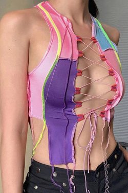 Style Core Aesthetics, New Style Trends - Pretty in Pastel Lace Up Top