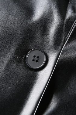 Style Core Aesthetics, New Style Trends - PU Leather Casual Blazer Jacket