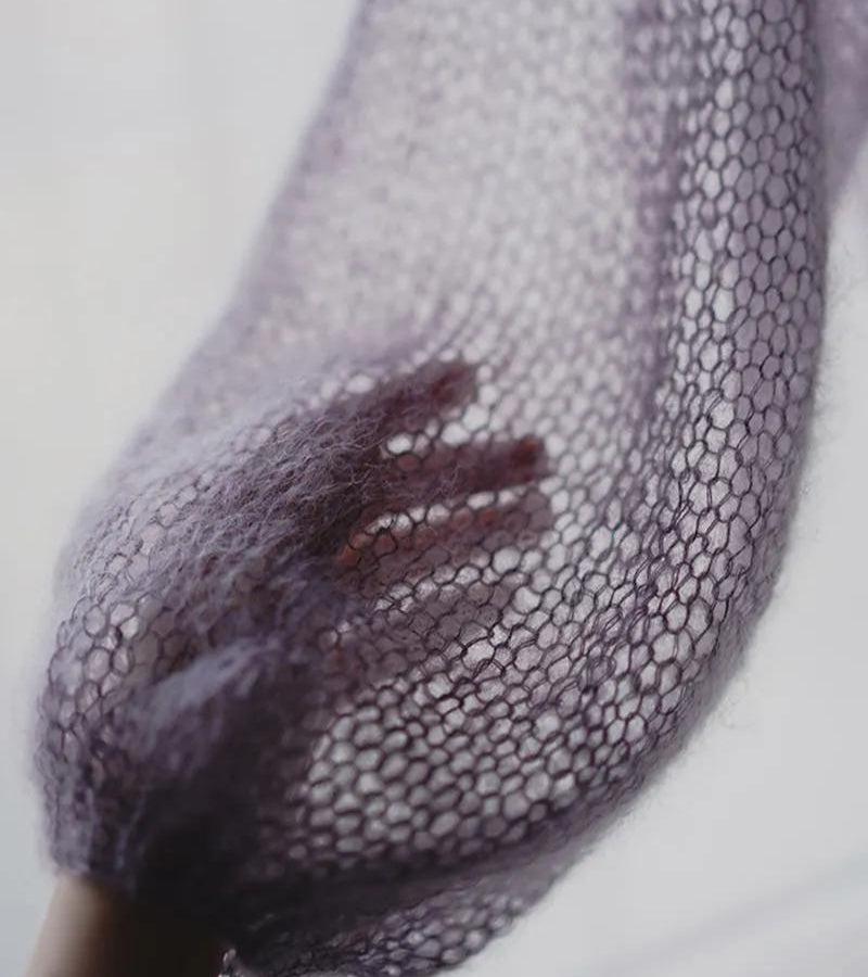 Style Core Aesthetics, New Style Trends - Puff Sleeved Mesh Knit Sweater Style Core Aesthetics, New Style Trends - Puff Sleeved Mesh Knit Sweater