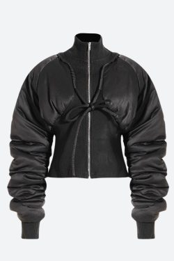 Style Core Aesthetics, New Style Trends - Puffer Corduroy Zip-Up Jacket