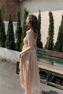 Style Core Aesthetics, New Style Trends - Pure Backless Chiffon Midi Dress