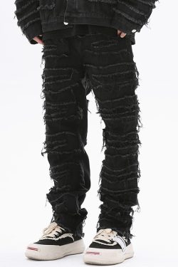 Style Core Aesthetics, New Style Trends - 'Ripples' Jeans