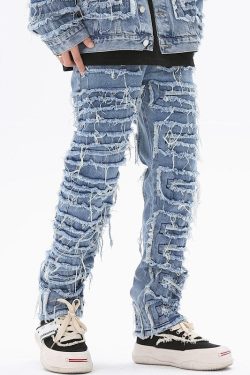 Style Core Aesthetics, New Style Trends - 'Ripples' Jeans