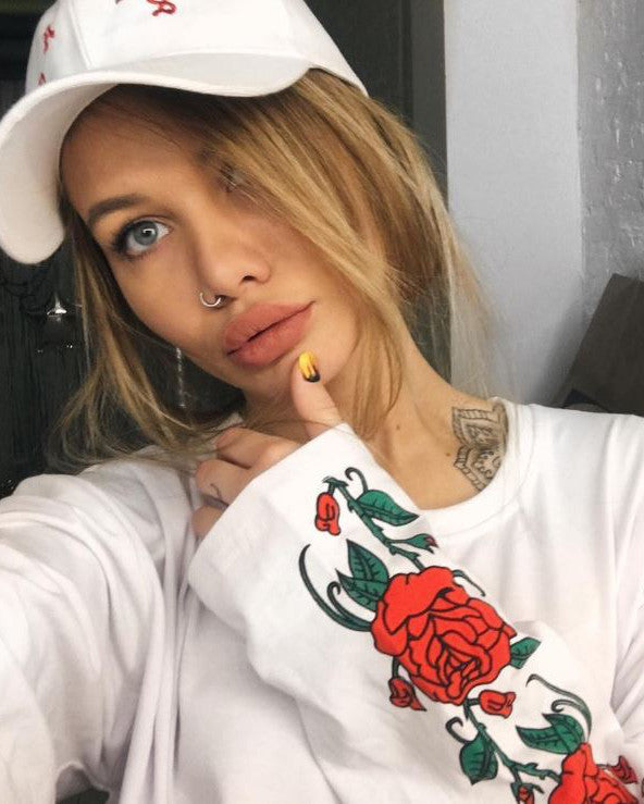 Style Core Aesthetics, New Style Trends - Rose Long Sleeve T-Shirt Style Core Aesthetics, New Style Trends - Rose Long Sleeve T-Shirt
