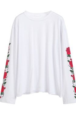Style Core Aesthetics, New Style Trends - Rose Long Sleeve T-Shirt