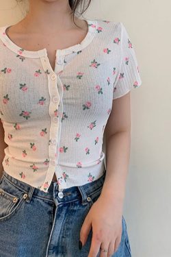 Style Core Aesthetics, New Style Trends - Rose Ribbed Top