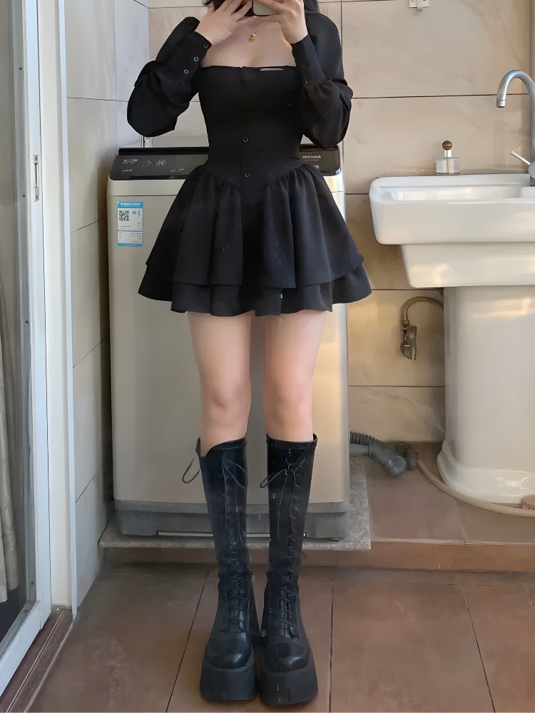 Style Core Aesthetics, New Style Trends - Ruffled Layered Corset Mini Dress Style Core Aesthetics, New Style Trends - Ruffled Layered Corset Mini Dress