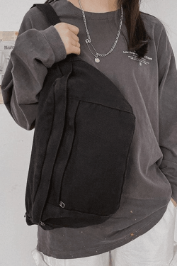 Style Core Aesthetics, New Style Trends - Sac à bandoulière à capacité de lavage vintage