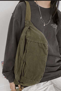 Style Core Aesthetics, New Style Trends - Sac à bandoulière à capacité de lavage vintage