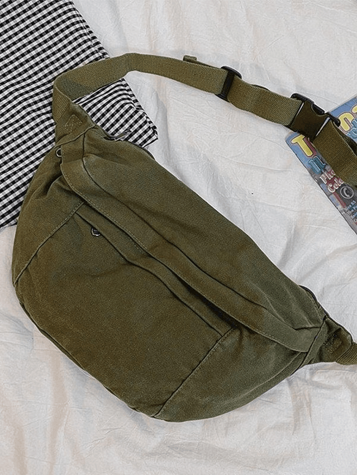 Style Core Aesthetics, New Style Trends - Sac à bandoulière à capacité de lavage vintage Style Core Aesthetics, New Style Trends - Sac à bandoulière à capacité de lavage vintage