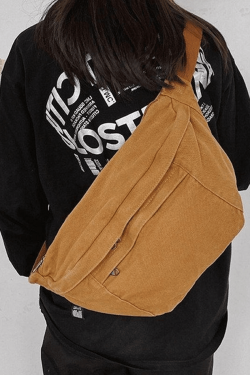 Style Core Aesthetics, New Style Trends - Sac à bandoulière à capacité de lavage vintage