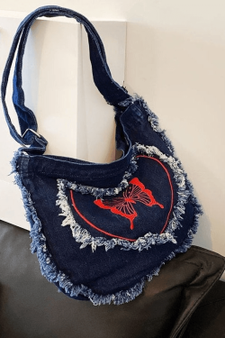 Style Core Aesthetics, New Style Trends - Sac à bandoulière à imprimé papillon Y2k