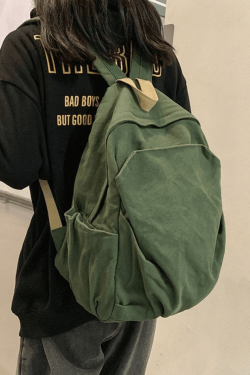 Style Core Aesthetics, New Style Trends - Sac à dos Vintage Wash College School