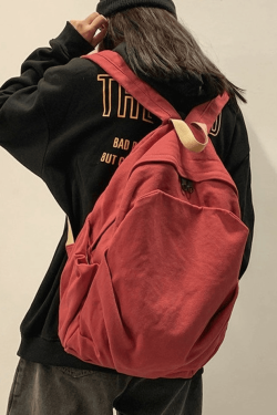 Style Core Aesthetics, New Style Trends - Sac à dos Vintage Wash College School