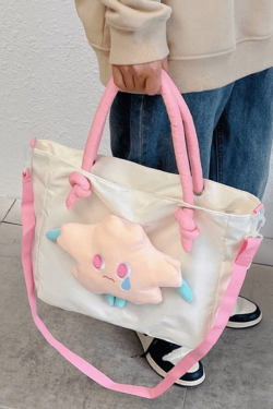 Style Core Aesthetics, New Style Trends - Sac messager grande capacité Star en toile