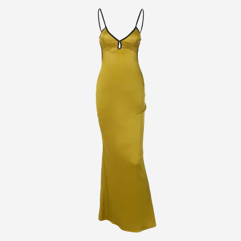Style Core Aesthetics, New Style Trends - Satin Backless Maxi Dress Style Core Aesthetics, New Style Trends - Satin Backless Maxi Dress