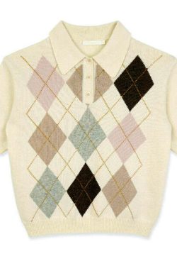 Style Core Aesthetics, New Style Trends - Self Made Argyle Collar Top