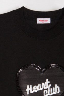 Style Core Aesthetics, New Style Trends - Sequin Heart Club T-Shirt