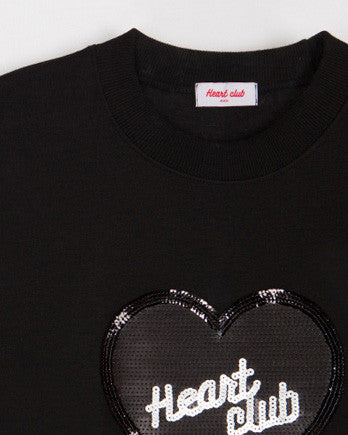 Style Core Aesthetics, New Style Trends - Sequin Heart Club T-Shirt Style Core Aesthetics, New Style Trends - Sequin Heart Club T-Shirt