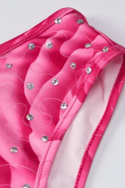 Style Core Aesthetics, New Style Trends - Sequin One Shoulder Floral Crop Tank Top