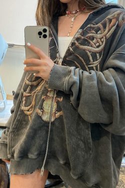 Style Core Aesthetics, New Style Trends - Skeleton Zip Up Hoodie