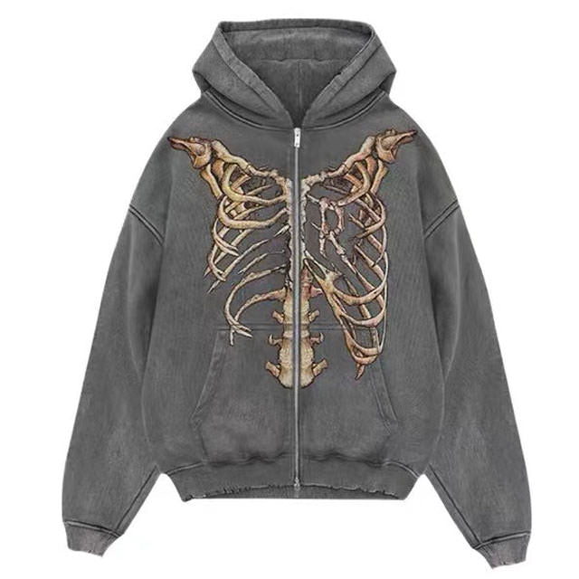 Style Core Aesthetics, New Style Trends - Skeleton Zip Up Hoodie Style Core Aesthetics, New Style Trends - Skeleton Zip Up Hoodie