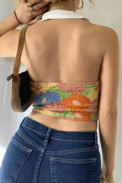 Style Core Aesthetics, New Style Trends - Smocked Halter Cropped Tank Top