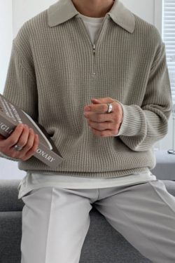Style Core Aesthetics, New Style Trends - Soft Boy Aesthetic Knit Pullover