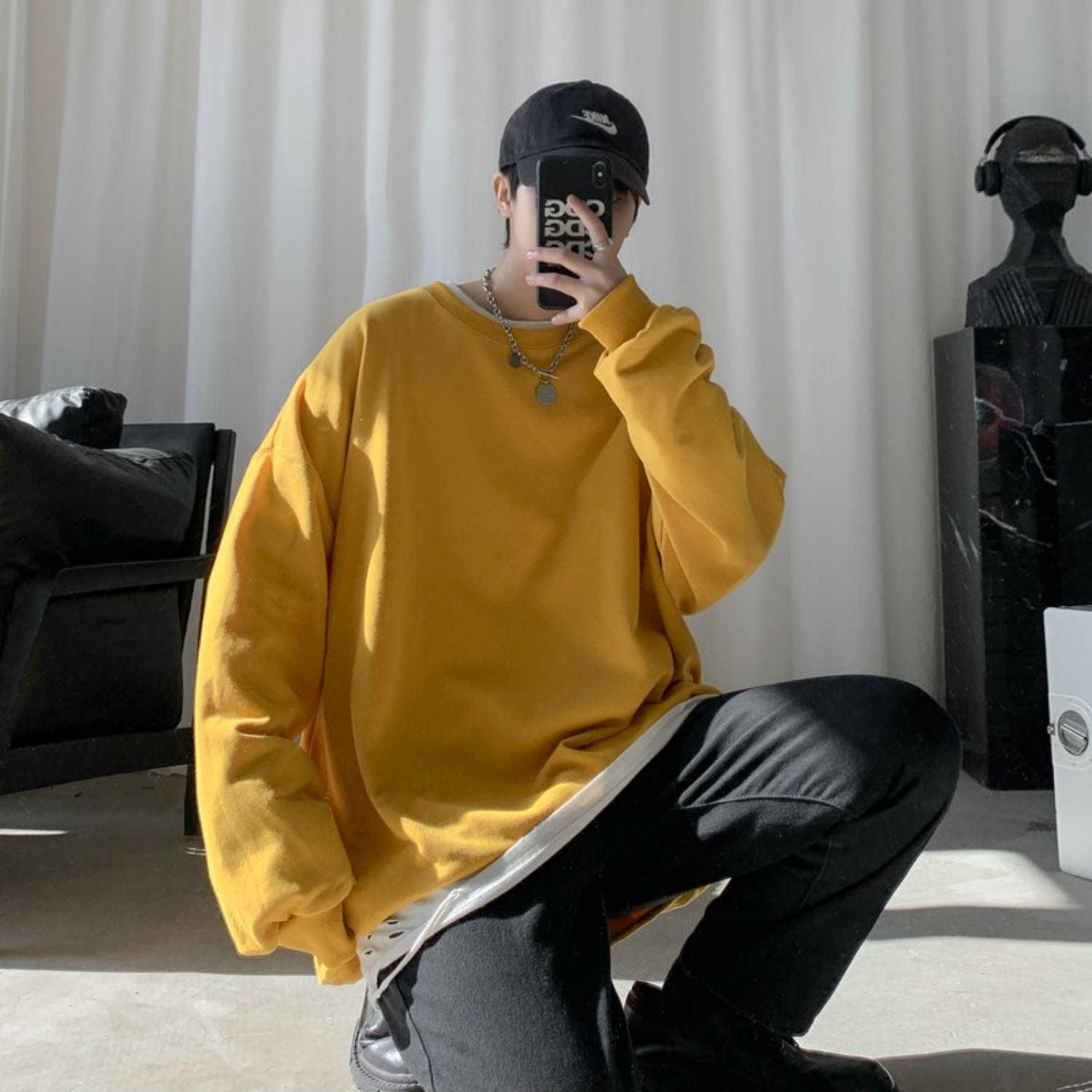 Style Core Aesthetics, New Style Trends - Soft Boy Basic Oversized Sweatshirt Style Core Aesthetics, New Style Trends - Soft Boy Basic Oversized Sweatshirt