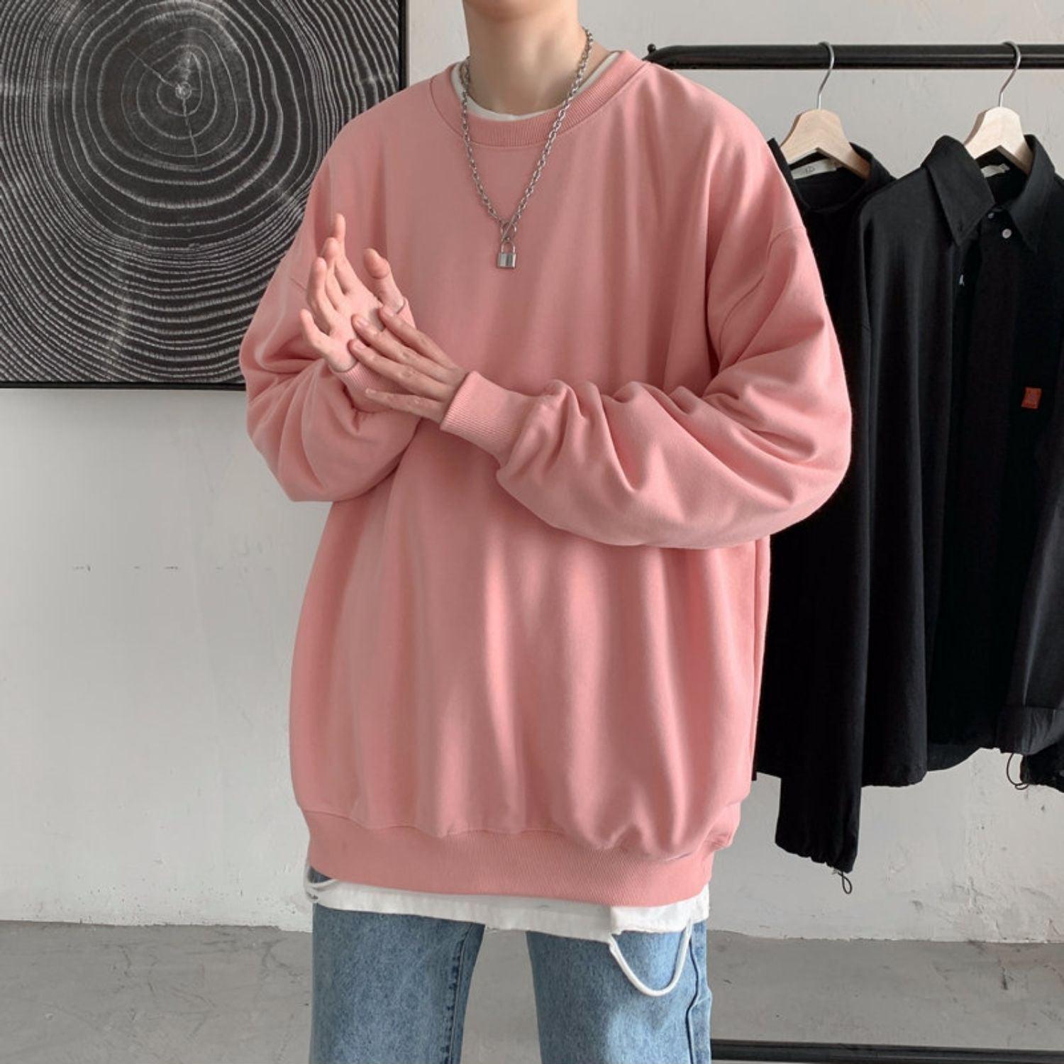 Style Core Aesthetics, New Style Trends - Soft Boy Basic Oversized Sweatshirt Style Core Aesthetics, New Style Trends - Soft Boy Basic Oversized Sweatshirt