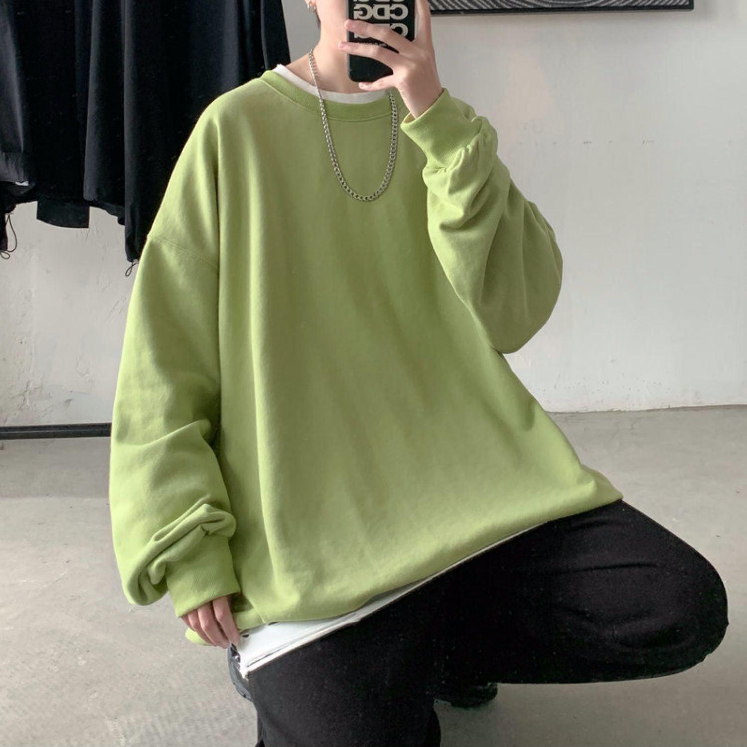 Style Core Aesthetics, New Style Trends - Soft Boy Basic Oversized Sweatshirt Style Core Aesthetics, New Style Trends - Soft Boy Basic Oversized Sweatshirt