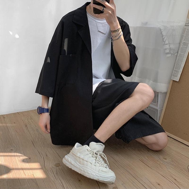 Style Core Aesthetics, New Style Trends - Soft Boy Shirt and Shorts Two Piece Set Style Core Aesthetics, New Style Trends - Soft Boy Shirt and Shorts Two Piece Set
