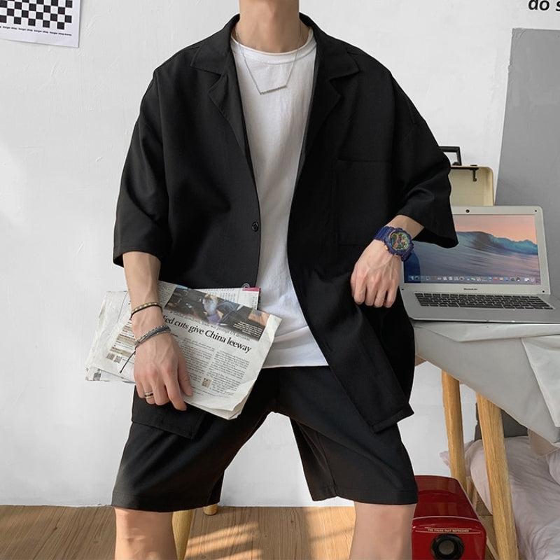 Style Core Aesthetics, New Style Trends - Soft Boy Shirt and Shorts Two Piece Set Style Core Aesthetics, New Style Trends - Soft Boy Shirt and Shorts Two Piece Set