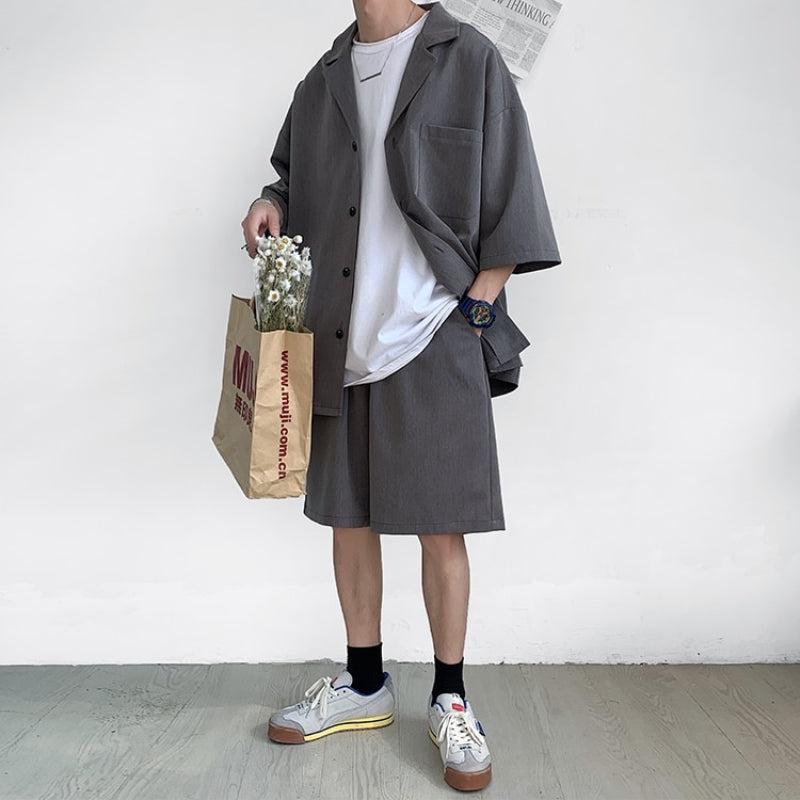 Style Core Aesthetics, New Style Trends - Soft Boy Shirt and Shorts Two Piece Set Style Core Aesthetics, New Style Trends - Soft Boy Shirt and Shorts Two Piece Set