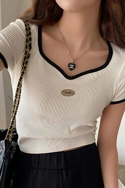 Style Core Aesthetics, New Style Trends - Soft Girl Basic Corduroy Top