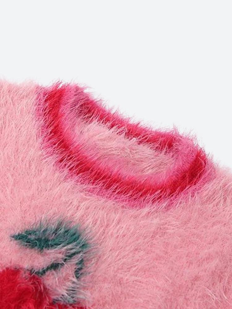 Style Core Aesthetics, New Style Trends - Soft Girl Cherry Fluffy Crop Top Style Core Aesthetics, New Style Trends - Soft Girl Cherry Fluffy Crop Top